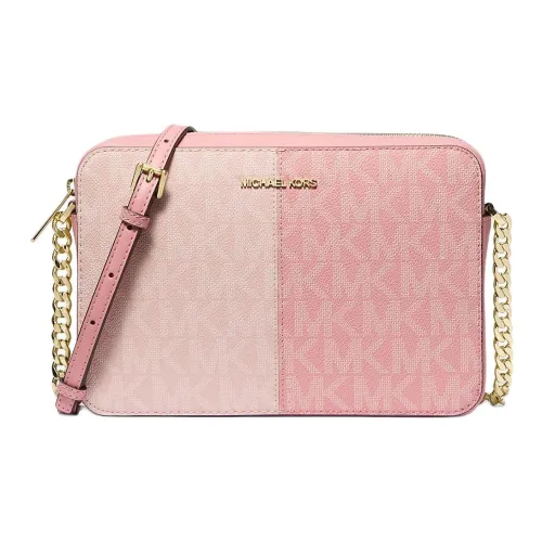 MICHAEL KORS Jet Set Покрытый холст Сумка через плечо Большая Женская Розовая