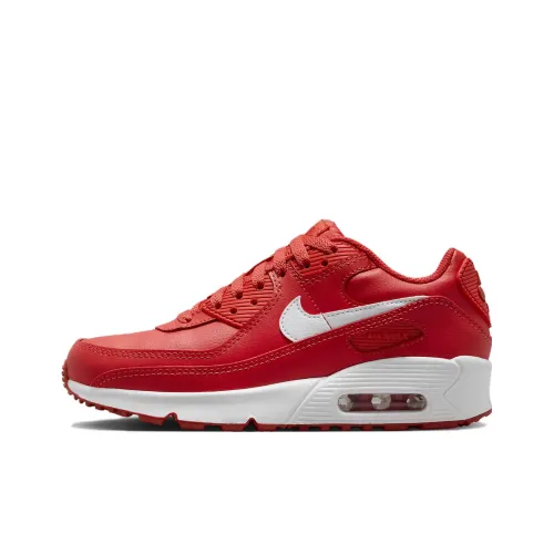 Nike Air Max 90 Амортизация Износостойкий Низкий Топ Детские Лайфстайл Кроссовки Красный Подростки