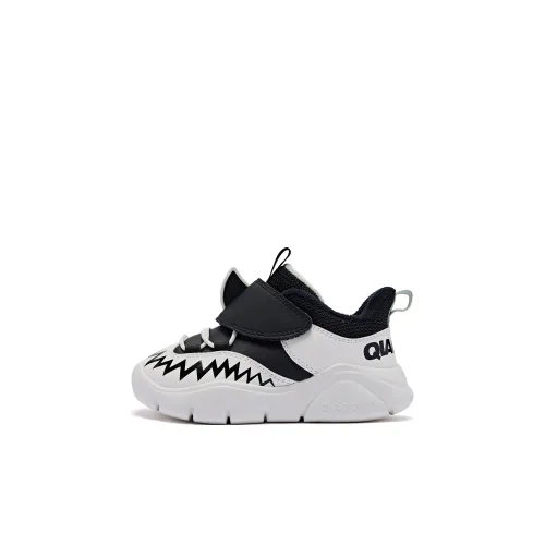 QIAODAN Slip-resistant Abrasion-resistant Низкий топ Обувь для малышей Черный белый Infant и Toddler