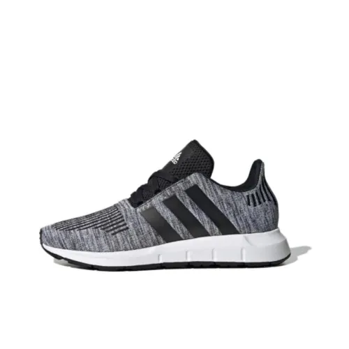 Adidas Swift Run 1,0 Противоскользящий Устойчивый к истиранию Низкий Топ Детская Беговая Обувь Черный Серый Подростки
