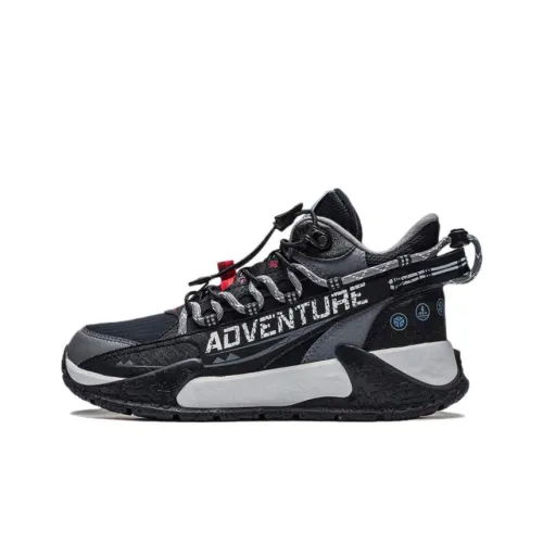 LINING YOUNG Rock Ridge 2,0 Противоскользящий Анти-KICK MID Топ Детские беговые кроссовки Черный