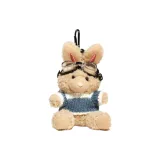 Коричневый кролик - синий и белый свитер [черная цепочка]