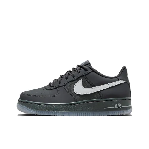 Nike Air Force 1 'Светоотражающий Swoosh' Устойчивый к истиранию Низкий Топ Детские Скейтбординги Черный