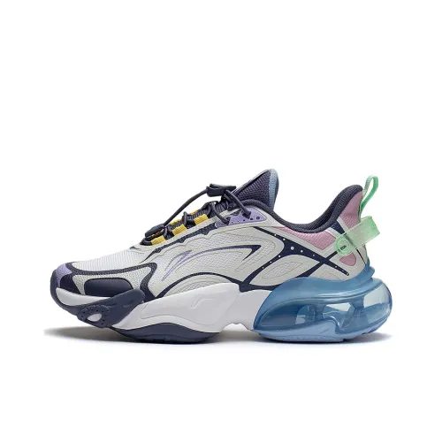 LINING YOUNG Qi Nebula Амортизация Износостойкий Низкий Топ KIDS Lifestyle Shoes Белый Синий