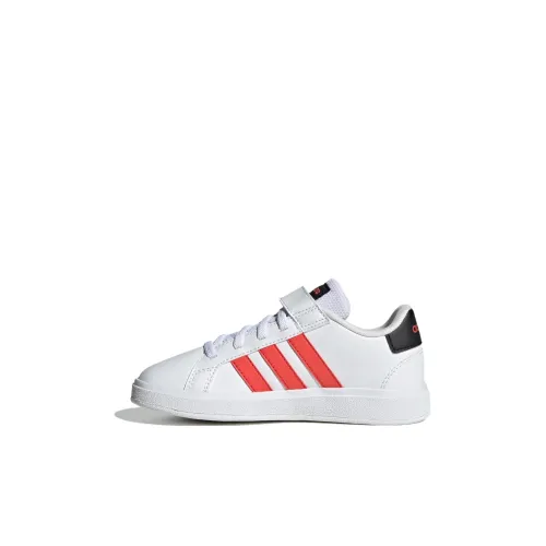 Adidas GRAND COURT Low Топ Детские Скейтбординги Белый Красный Детский