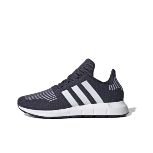 Adidas Swift Run Детская беговая обувь Низкий топ Черный Белый Школьный возраст