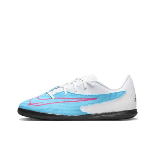 Nike Phantom GX Амортизация Износостойкий Низкий Топ Детская Футбольная Обувь Сине-Белая Подростковая