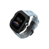 [Классический чисто черный чехол] + [Светло-синий ремешок - черная бабочка-пряжка]