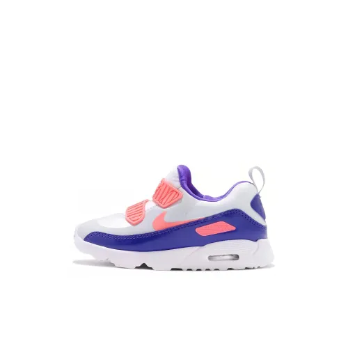 Nike Air Max Tiny 90 Low Топ Детские беговые кроссовки Белый Синий и Оранжевый для детей 3-7 лет