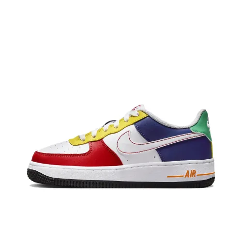 Nike Air FORCE 1 LV8 Slip-resistant Abrasion-resistant Low Top Детские Скейтбординг Белый Красный Синий Подростки