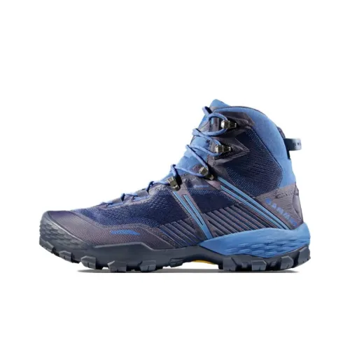 MAMMUT Ducan Slip-resistant Abrasion-resistant High Top Hiking Shoes Men's Blue Gray MAMMUT Ducan Противоскользящий Устойчивый к истиранию Высокий Топ Походная обувь Мужская Синий Серый