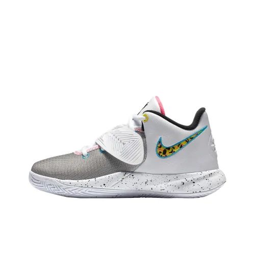 Nike Flytrap 3 Kyrie GS Износостойкий и Легкий Низкий Топ Детские Баскетбольные Кроссовки Серый Белый Подростки