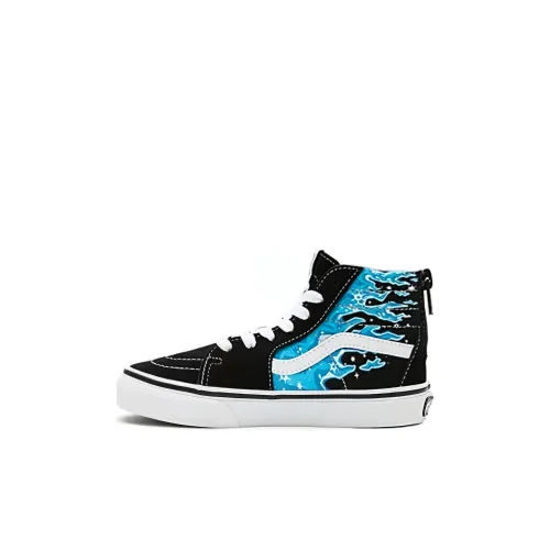 Vans SK8 Амортизация Износостойкие Высокие Кеды Детские Скейтбординг Черные для Дети 3-7 Лет