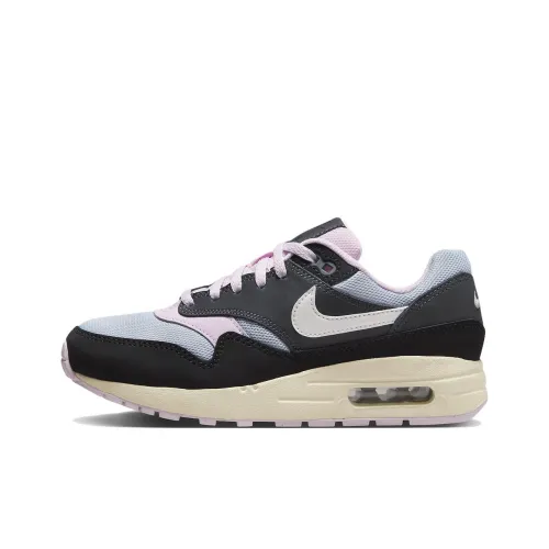 Nike Air Max 1 Детская Повседневная Обувь Низкий Верх Розовый Черный Унисекс