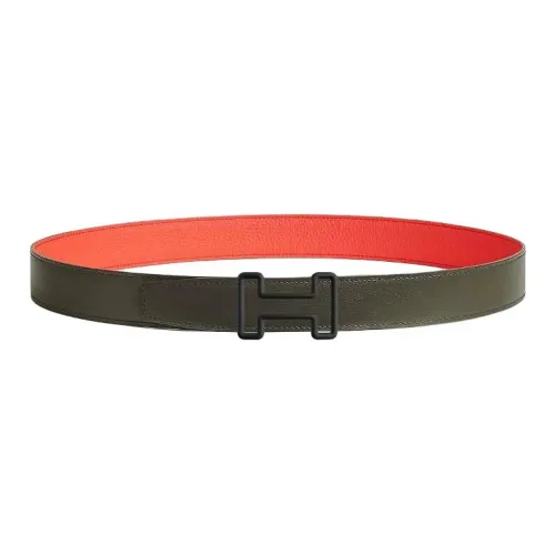 HERMES Телячья кожа Кожаные ремни Мужской Зеленый Ширина 3,8 см