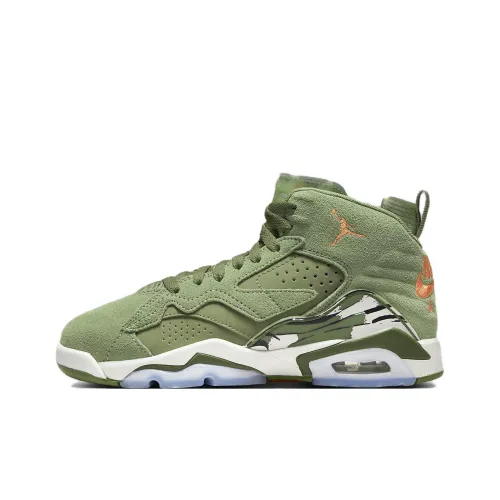 Джордан Jumping MVP Амортизация Износостойкий MID Топ Детские Баскетбольные Кроссовки Зеленый Подростки