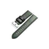 Серебряная шпилька - зеленая кожа