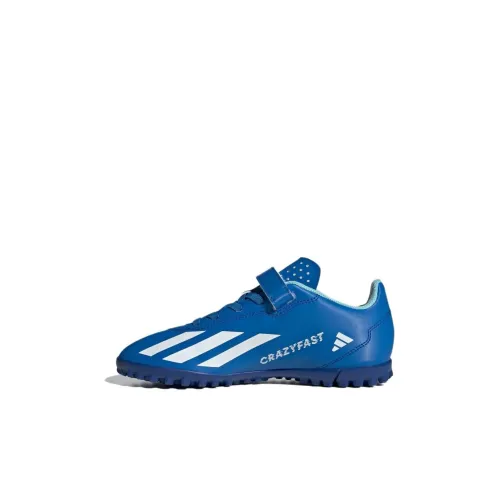 Adidas X Crazyfast.4 Детские футбольные бутсы, низкий топ, синий цвет, Kids
