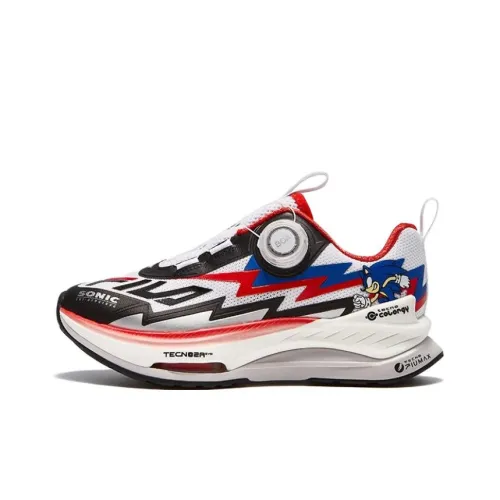 SONIC x FILA Детские противоскользящие легкие низкие беговые кроссовки для детей огненно-красный FILA белый для подростков