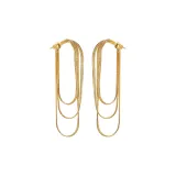 Snake Bone Chain Fringe Earrings, Gold  
Змея Кость Цепь Бахрома Серьги, Золото