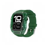 Прозрачный зеленый чехол + зеленый ремешок