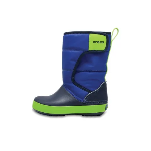 Crocs противоскользящие термические детские ботинки для колена синие детские