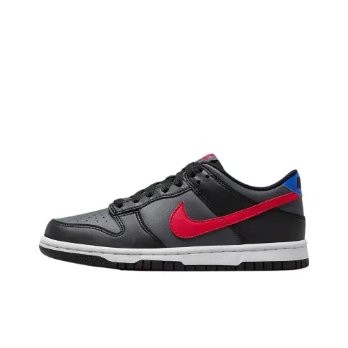 Nike Dunk Low Амортизация Износостойкий Низкий Топ Детские Скейтбординги Черный Красный Подростки