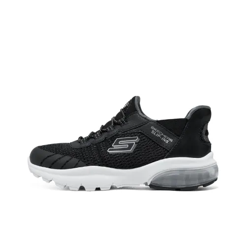 SKECHERS BOYS Низкий Топ Детская Беговая Обувь Черный Угольный Серый