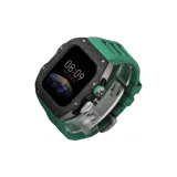 [Черный с Титановой средней рамкой] + [Зеленый ремень с серебряной бабочкой и пряжкой]