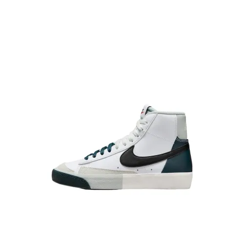 Nike Blazer '77 'Remix' Аbrasion Resistant MID Топ Детские Скейтбординги Белый зеленый черный Детский