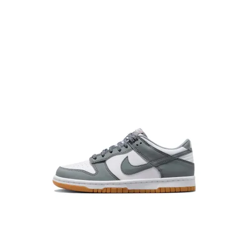 Nike Dunk Детские Скейтбординги Низкий Топ Серый Белый Kids