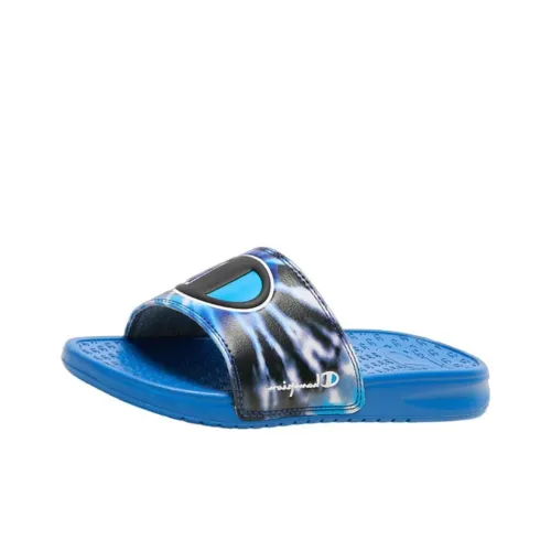 Чемпион Super Slide Split Slip Resistant Abrasion Resistant Детские домашние тапочки Синий Подростки