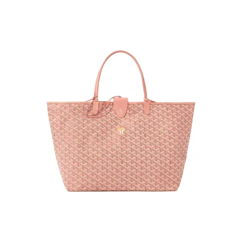 GOYARD Saint Louis Холст и Кожа Сумка Большая Женская Кораллово-Розовая