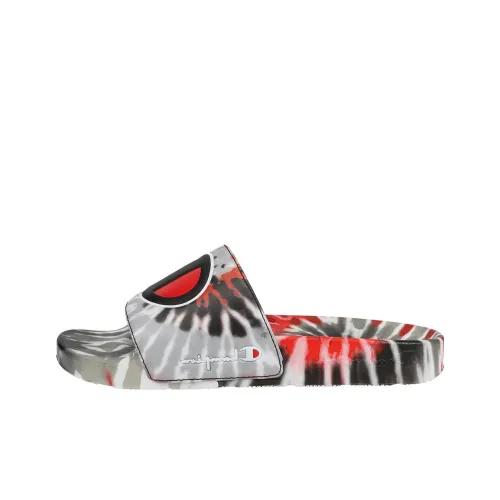 Champion Ipo Tie Dye противоскользящие домашние тапочки для детей черно-белые-красные для подростков