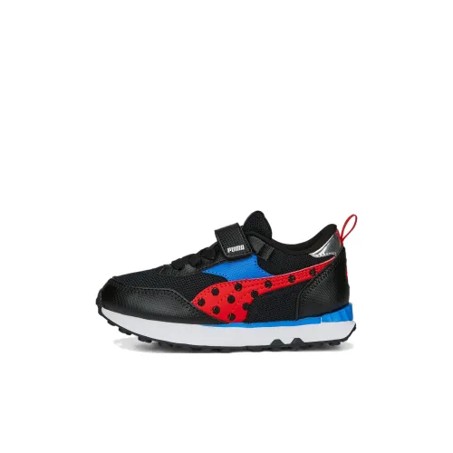 MIRACULOUS X PUMA Rider FV Устойчивый к истиранию Низкий Топ KIDS Лайфстайл Обувь Черный Детский