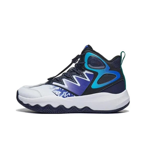 LINING YOUNG Vanguard Primary 3,0 V2 Детские баскетбольные кроссовки Высокий верх Черный, Белый, Синий Школьный возраст