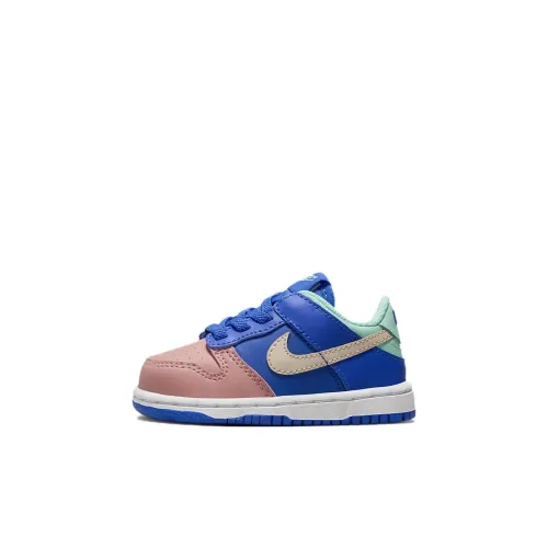 Nike Dunk Дышащий Низкий Топ Обувь для малышей Синий Розовый Infant And Toddler