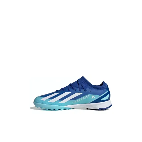 Adidas X Crazyfast.3 Детские футбольные бутсы, низкий топ, синий цвет с белым шрифтом, серия Kids