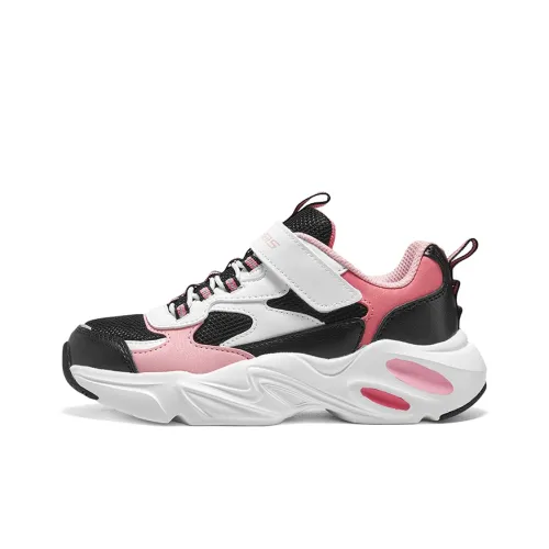 Skechers Kids Casual Low Top Белый/Черный/Розовый Школьный