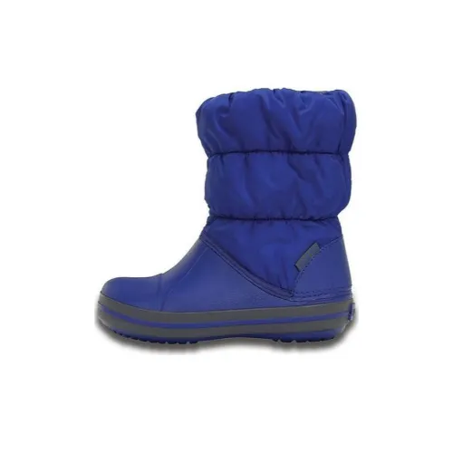 Crocs Противоскользящие Устойчивые к истиранию Детские ботинки для колена Темно-синий Светло-серый Детский