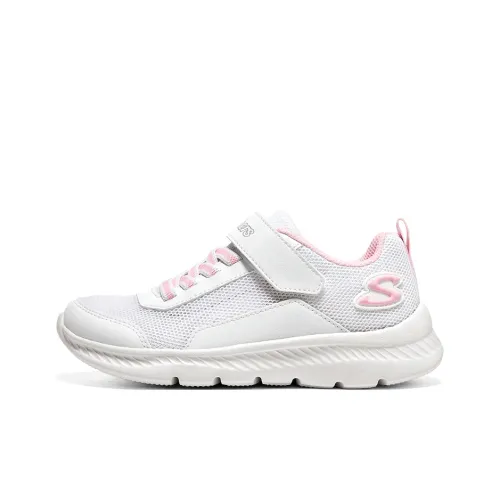SKECHERS GIRLS Амортизация Износостойкий Низкий Топ Детская Беговая Обувь Белый Розовый Подростки