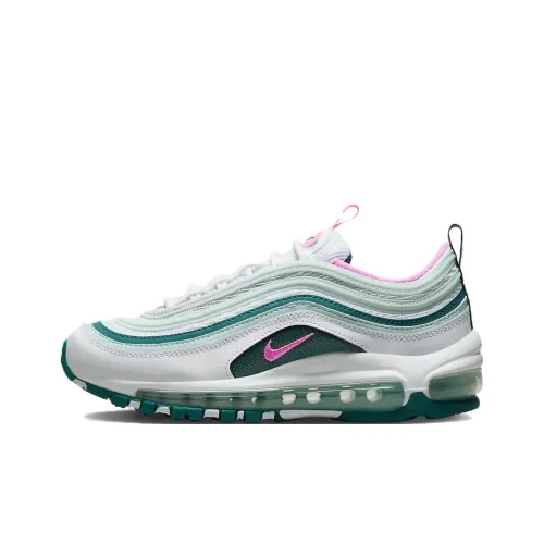 Nike Air Max 97 Kids Lifestyle Shoes Green Gray Pink Teenagers Найк Эйр Макс 97 Детские Лайфстайл Обувь Зеленый Серый Розовый Подростки