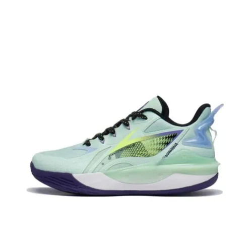 LINING YOUNG Pioneer Spirit TEAM3,0 Детские баскетбольные кроссовки Низкий верх Аква-зеленый Школьный возраст