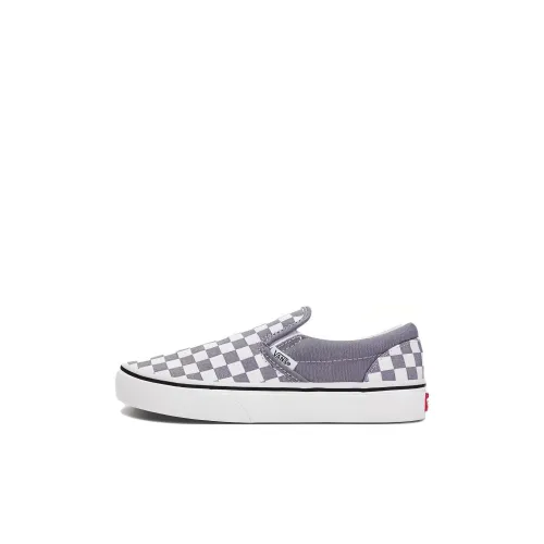 Vans Slip On Износостойкий И Легкий Низкий Топ Детские Кеды Серый Белый Для детей от 3 до 7 лет