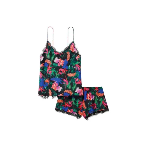 Victoria's Secret Розовый Сексуальный KI Комплект Пижамы Женские Смешанный Цвет Тропический Принт