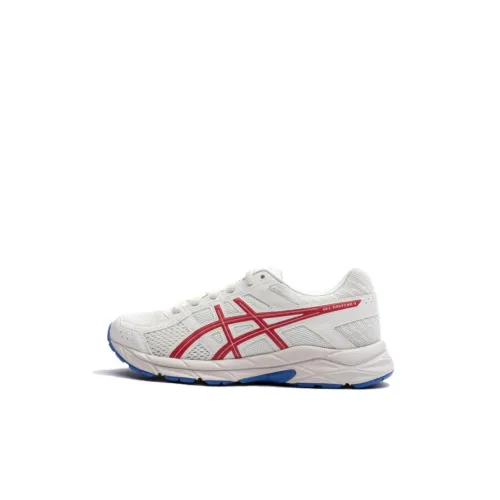 Asics Гель Contend 4 Детские беговые кроссовки Низкий Топ Белый Красный Kids
