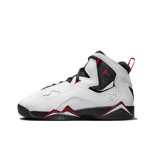 Джордан True Flight Амортизация Износостойкий MID Топ Детские Баскетбольные Кроссовки Черный Белый Красный