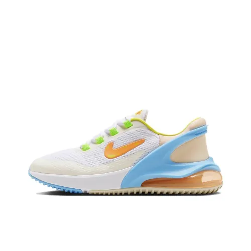 Nike Air Max 270 Детская Повседневная Обувь Низкий Верх Белый, Синий и Оранжевый Унисекс