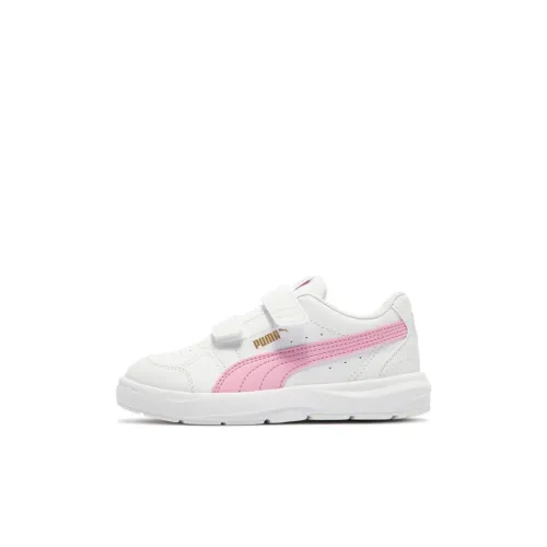 PUMA EVOLVE Court V Детские Скейтбординги Низкий Топ Белый Розовый Kids