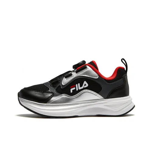 FILA KIDS Противоскользящие устойчивые к истиранию низкий топ детские тренировочные кроссовки черный белый